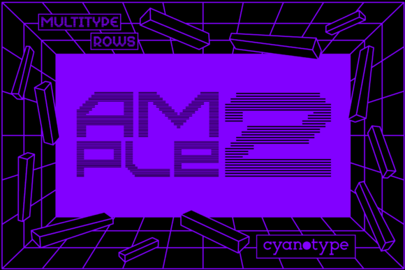 MultiType Rows Ample 2: A Pixel-Playful Display Font for Handmade Brands